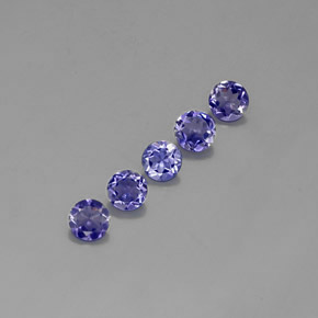 Pedras preciosas de iolita violeta natural de  ct, corte redondo, VVS-VS