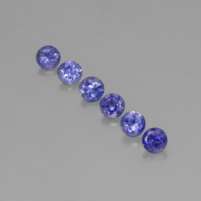 Pedras preciosas de iolita azul natural de  ct, corte redondo, VVS-VS