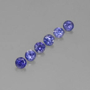 Pedras preciosas de iolita azul natural de  ct, corte redondo, VVS-VS