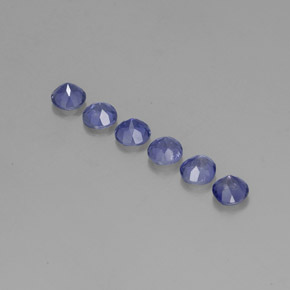 Pedras preciosas de iolita azul natural de  ct, corte redondo, VVS-VS
