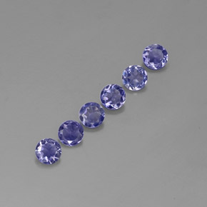 Pedras preciosas de iolita azul natural de  ct, corte redondo, VVS-VS
