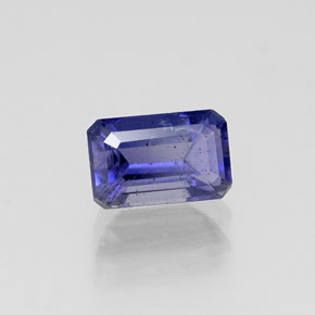 Iolita violeta natural 0,58ct, corte esmeralda, VS-SI