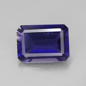 Iolita azul natural 1,08ct, corte esmeralda, VVS-VS