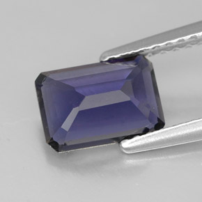 Iolita azul natural 1,08ct, corte esmeralda, VVS-VS