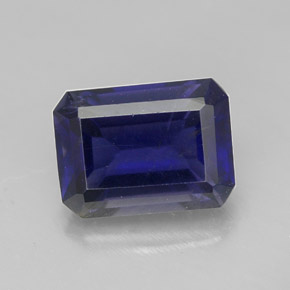 Iolita azul natural 1,43ct, corte esmeralda, VS