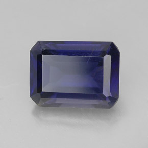 Iolita azul natural 1,43ct, corte esmeralda, VS