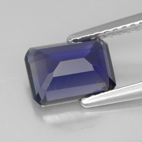 Iolita azul natural 1,43ct, corte esmeralda, VS