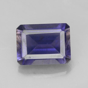 Iolita azul natural 1,53ct, corte esmeralda, VS