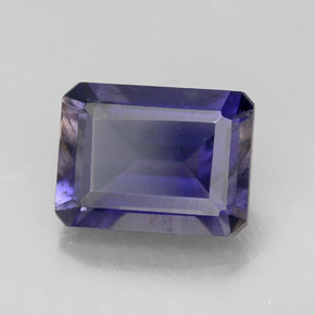 Iolita azul natural 1,53ct, corte esmeralda, VS