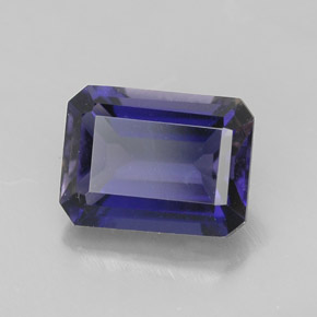 Iolita Violeta Azul Natural 1.41ct, Corte Esmeralda, VVS-VS