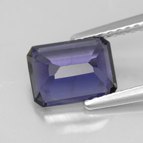 Iolita Violeta Azul Natural 1.41ct, Corte Esmeralda, VVS-VS
