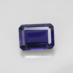 Iolita azul natural 1,57ct, corte esmeralda, VS