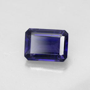 Iolita azul natural 1,57ct, corte esmeralda, VS