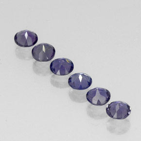 Pedras preciosas de iolita azul natural de  ct, corte redondo, VVS-VS