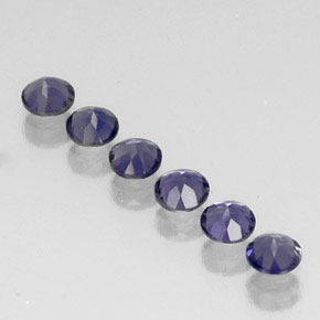 Pedras preciosas de iolita azul natural de  ct, corte redondo, VVS-VS