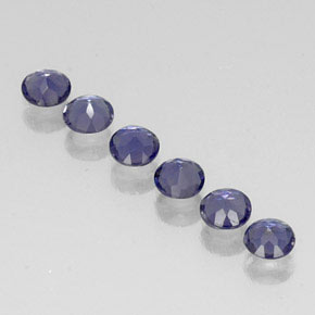 Pedras preciosas de iolita azul natural de  ct, corte redondo, VVS-VS