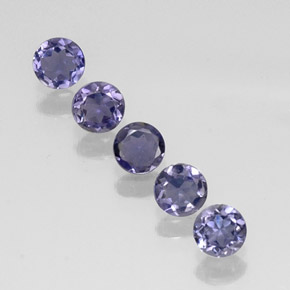 Pedras preciosas de iolita azul natural de  ct, corte redondo, VVS-VS