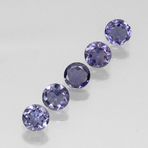 Pedras preciosas de iolita azul natural de  ct, corte redondo, VVS-VS