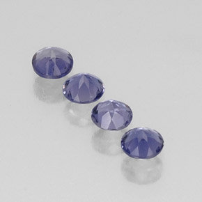 Pedras preciosas de iolita azul natural de  ct, corte redondo, VVS-VS