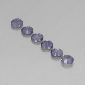 Pedras preciosas de iolita azul natural de  ct, corte redondo, VVS-VS
