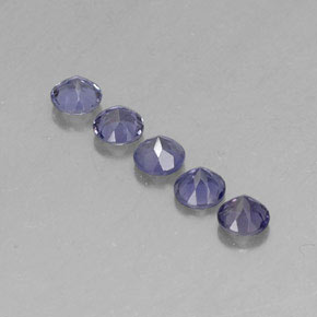 Pedras preciosas de iolita azul natural de  ct, corte redondo, VVS-VS