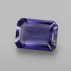 Iolita azul natural 1,14ct, corte esmeralda, VVS-VS