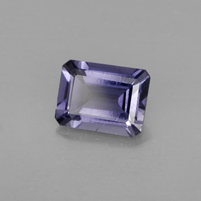 Iolita azul natural 1,25ct, corte esmeralda, VS