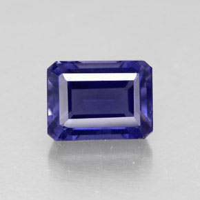 Iolita azul natural 1,93ct, corte esmeralda, VS