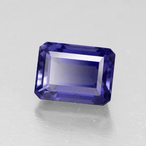 Iolita azul natural 1,93ct, corte esmeralda, VS