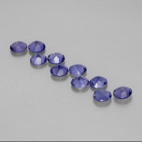 Pedras preciosas de iolita azul natural de  ct, corte redondo, VVS-VS