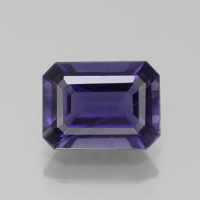 Iolita azul natural 1,10ct, corte esmeralda, VS
