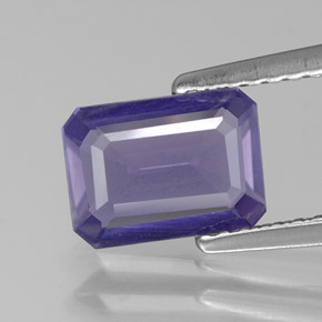Iolita azul natural 0,91ct, corte esmeralda, VVS-VS