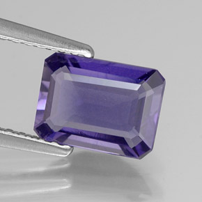 Iolita azul natural 1,06ct, corte esmeralda, VVS-VS