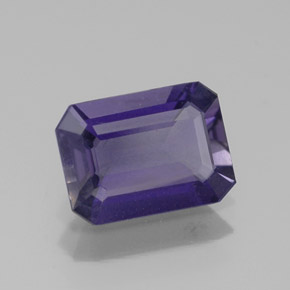 Iolita azul natural 0,92ct, corte esmeralda, VVS-VS