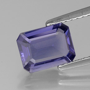 Iolita azul natural 1,04ct, corte esmeralda, VS-SI