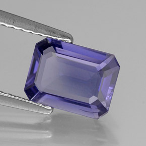 Iolita azul natural 1,04ct, corte esmeralda, VS-SI
