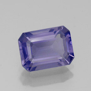 Iolita azul natural 1,14ct, corte esmeralda, VS