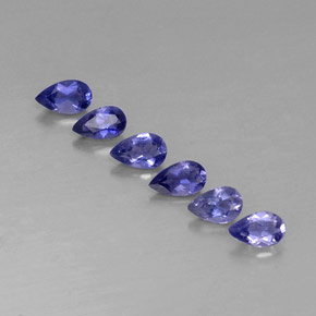 Pedras preciosas de iolita azul natural de  ct, corte oval, VVS-VS