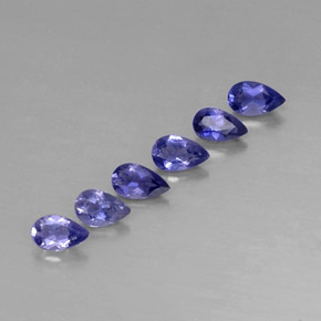 Pedras preciosas de iolita azul natural de  ct, corte oval, VVS-VS
