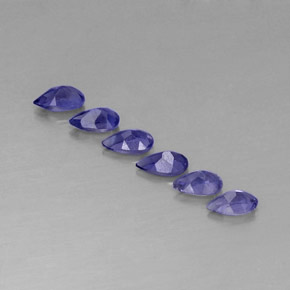Pedras preciosas de iolita azul natural de  ct, corte oval, VVS-VS