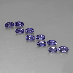 Pedras preciosas de iolita azul natural de  ct, corte oval, VS