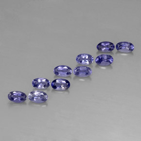 Pedras preciosas de iolita azul natural de  ct, corte oval, VS