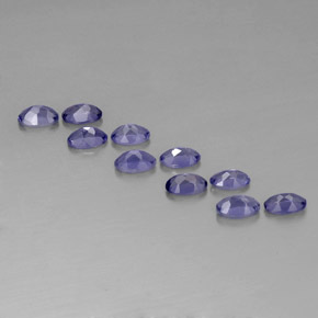 Pedras preciosas de iolita azul natural de  ct, corte oval, VS