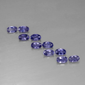 Pedras preciosas de iolita azul natural de  ct, corte oval, VS
