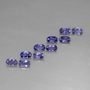Pedras preciosas de iolita azul natural de  ct, corte oval, VS