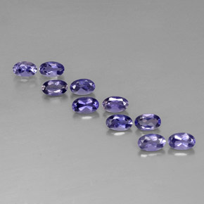 Pedras preciosas de iolita azul natural de  ct, corte oval, VS