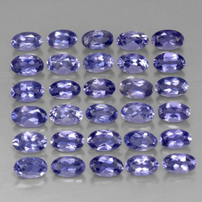 Pedras preciosas de iolita azul natural de  ct, corte oval, VVS-VS