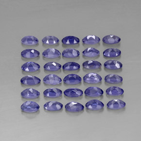 Pedras preciosas de iolita azul natural de  ct, corte oval, VVS-VS