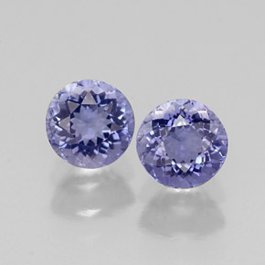 Pedras preciosas de iolita azul natural de  ct, corte redondo, VVS-VS