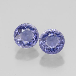 Pedras preciosas de iolita azul natural de  ct, corte redondo, VS